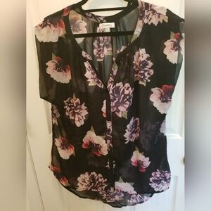Olsenboye Black Floral Women's Top